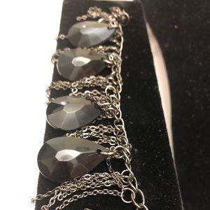 Black beads and silver tassel  paparazzi bracelet